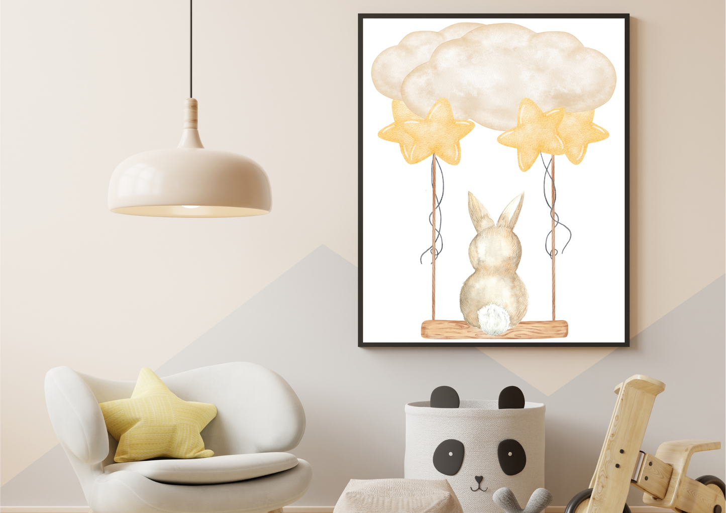 gender neutral bunny nursery decor