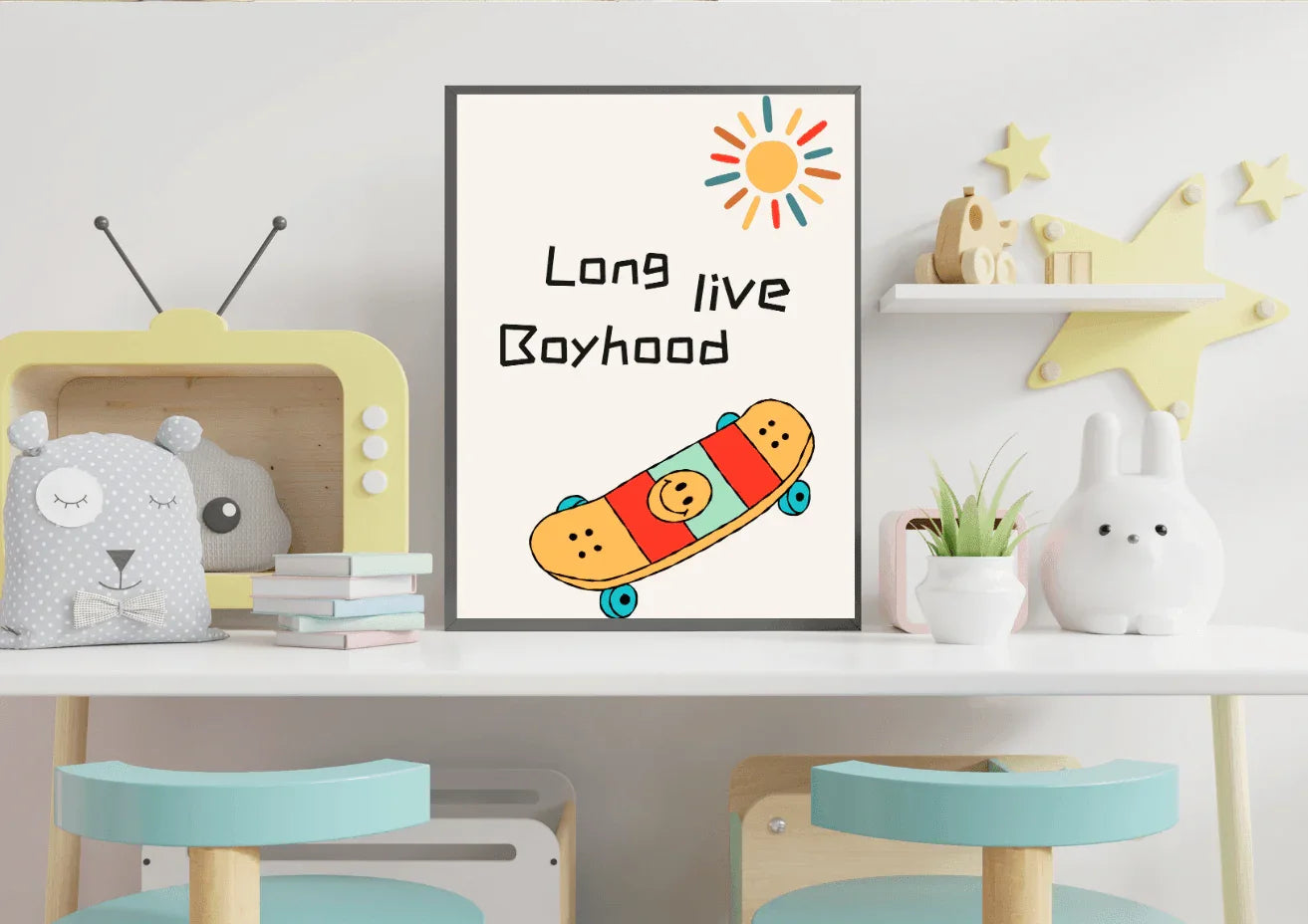 Skateboard Digital Nursery Art