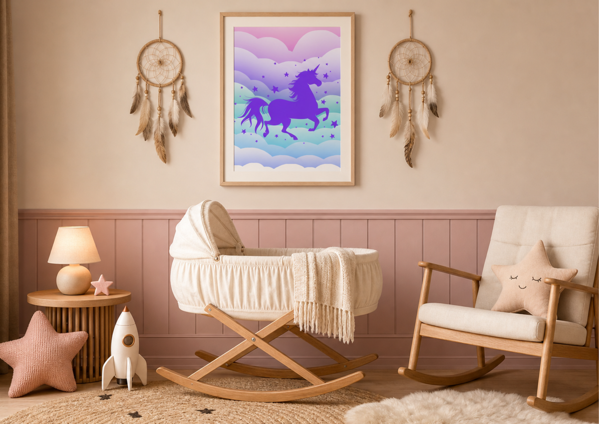 Unicorn Wall Art | Magical Cloud Nursery Decor