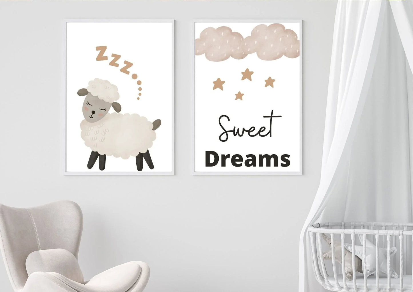 sheep nursery wall art