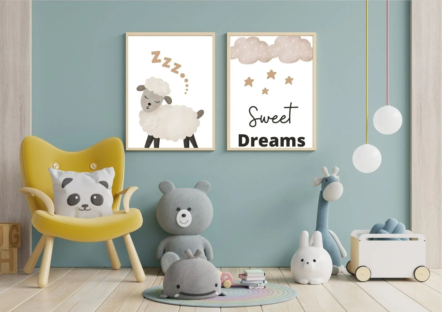 sheep nursery wall art