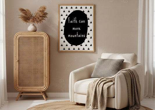 "Faith Can Move Mountains" - Inspirational Nursery Wall Art