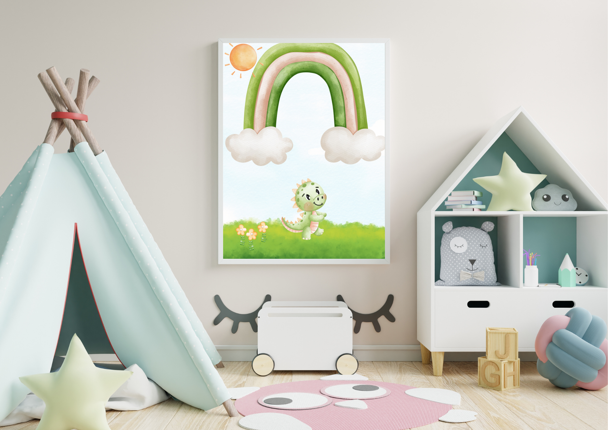 gender neutral dinosaur nursery print