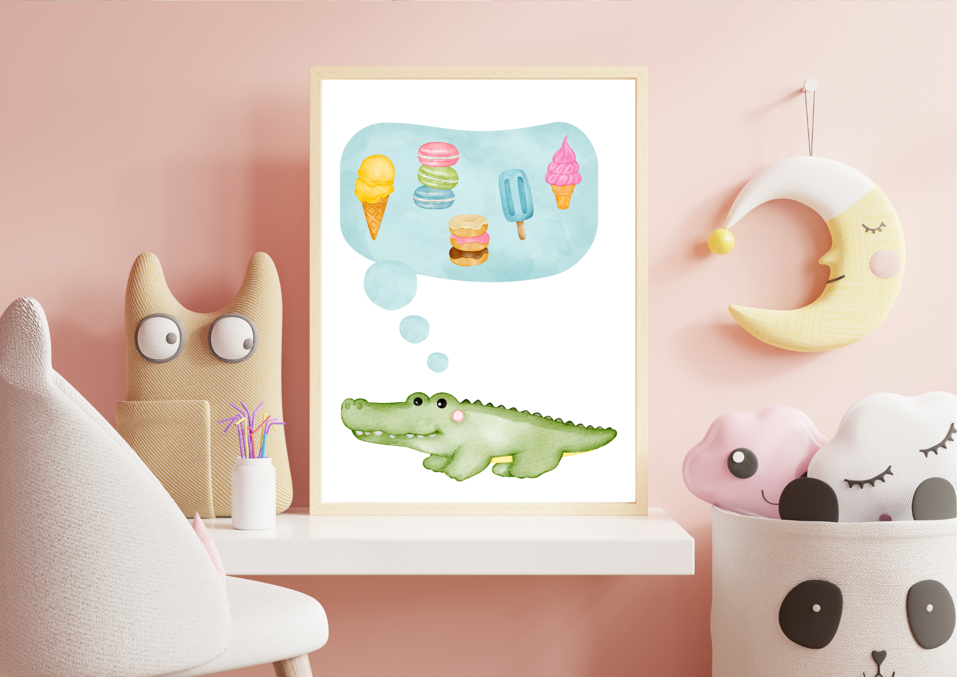 Gender Neutral Crocodile Nursery Print