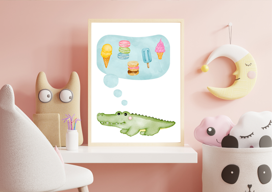 Gender Neutral Crocodile Nursery Print