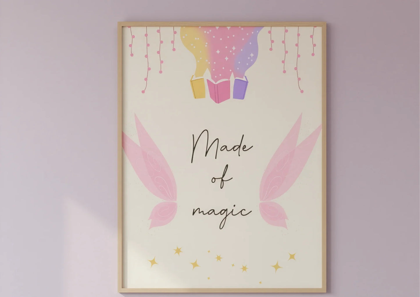 Fairy Wing Nursery Art Print | Digital Magical Girl Bedroom Decor