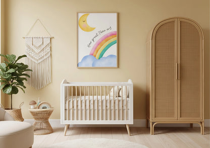 How Great Thou Art | Rainbow Christian Nursery Print | Baptism Gift