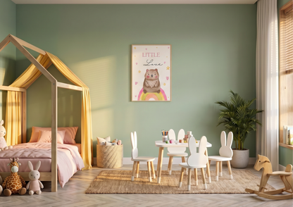 Little Love Bear Print | Watercolor Nursery Decor | Digital Wall Art