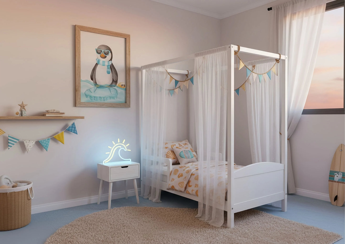Cool Penguin Arctic Nursery Art | Watercolor Animal Print | Kids Room Decor