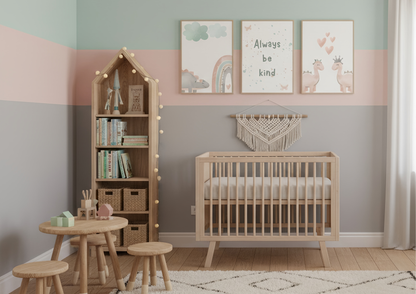 Boho Dino Nursery Prints | Always Be Kind Wall Art | Digital Download Girls Room Decor