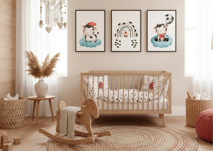Cute Cow Nursery Prints | Set Of 3 | Farm Animal Baby Shower Gift