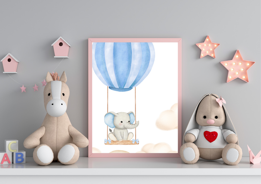 Elephant Hot Air Balloon Art