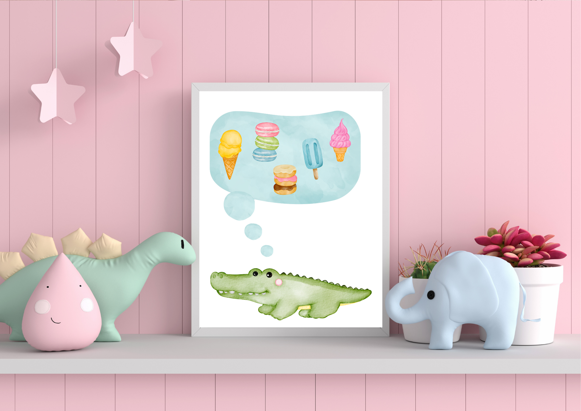Gender Neutral Crocodile Nursery Print