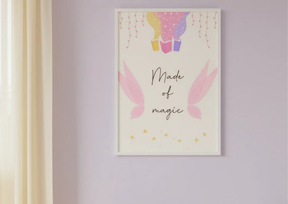 Fairy Wing Nursery Art Print | Digital Magical Girl Bedroom Decor
