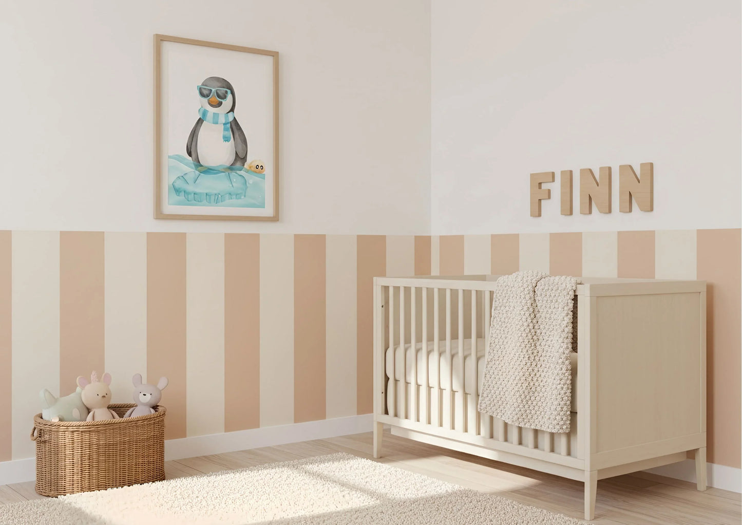 Cool Penguin Arctic Nursery Art | Watercolor Animal Print | Kids Room Decor