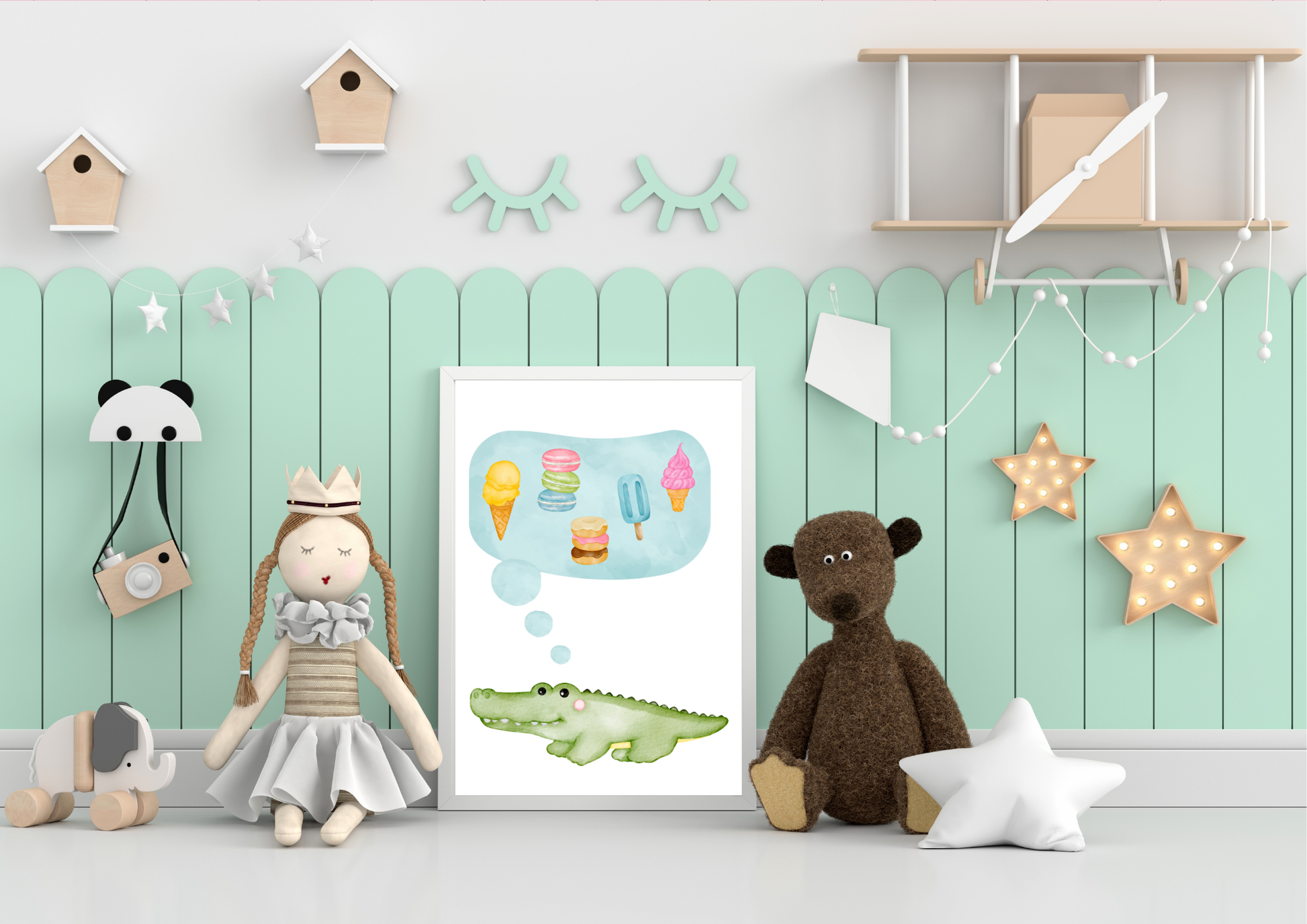 Gender Neutral Crocodile Nursery Print