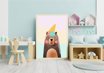 cute bear nursery art