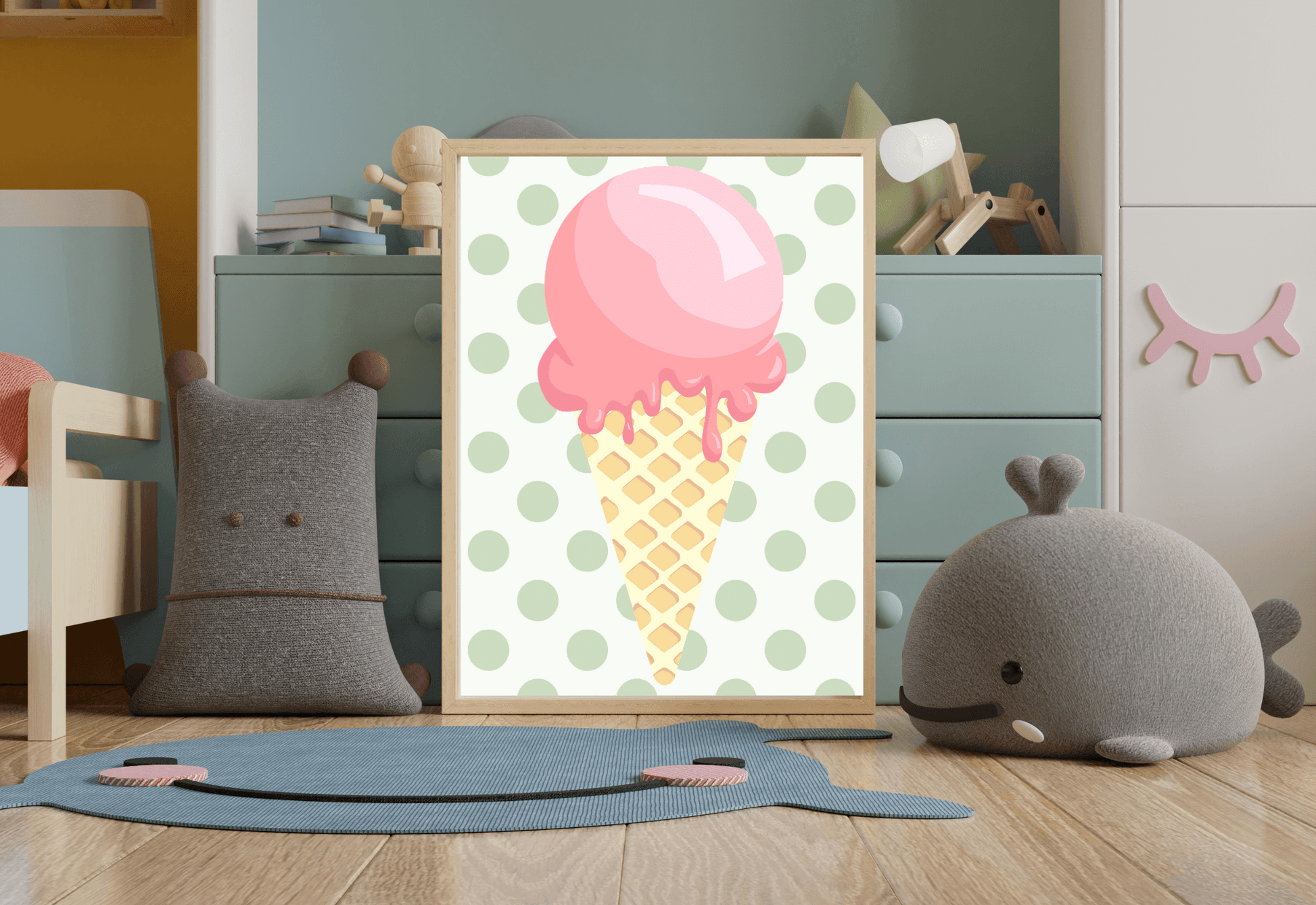 Ice Cream Cone Nursery Print