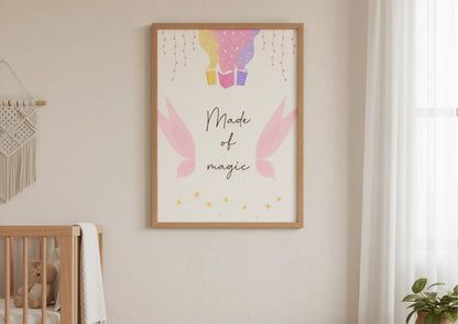 Fairy Wing Nursery Art Print | Digital Magical Girl Bedroom Decor
