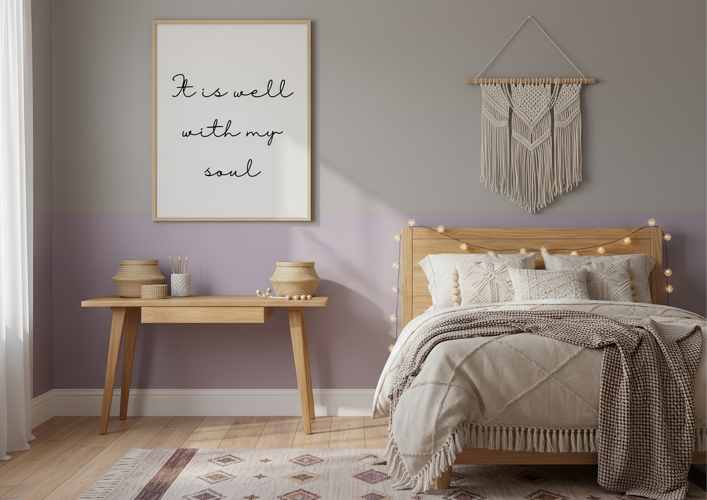It Is Well With My Soul Wall Art | Faith Nursery Decor | Christian Print