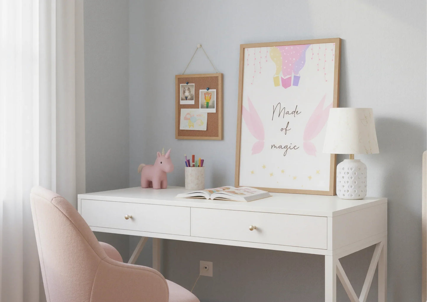 Fairy Wing Nursery Art Print | Digital Magical Girl Bedroom Decor