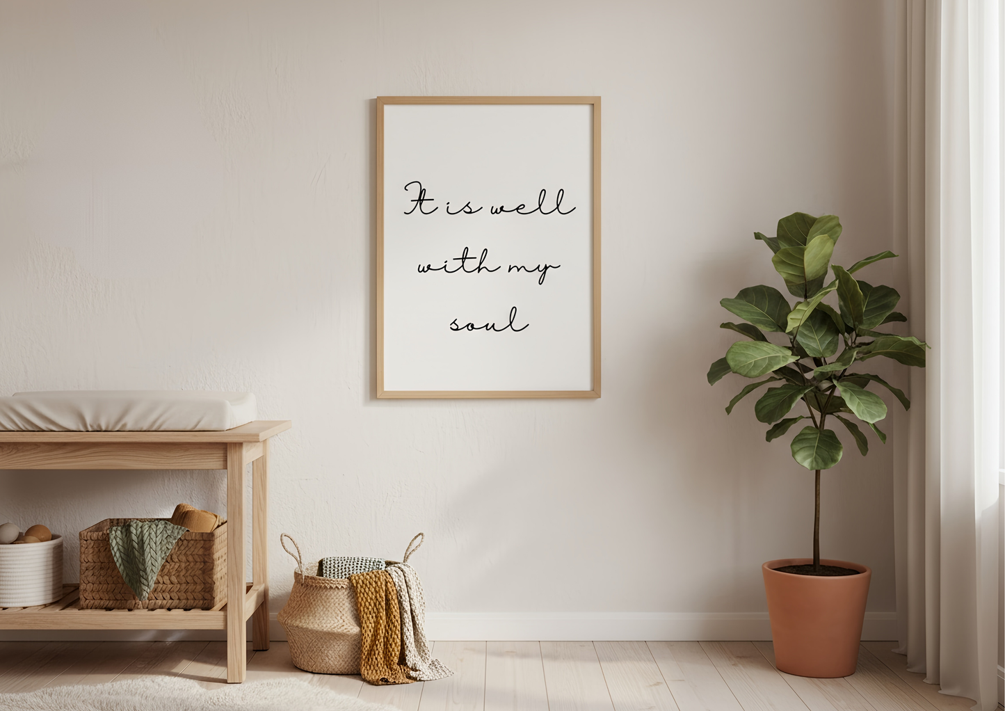 It Is Well With My Soul Wall Art | Faith Nursery Decor | Christian Print