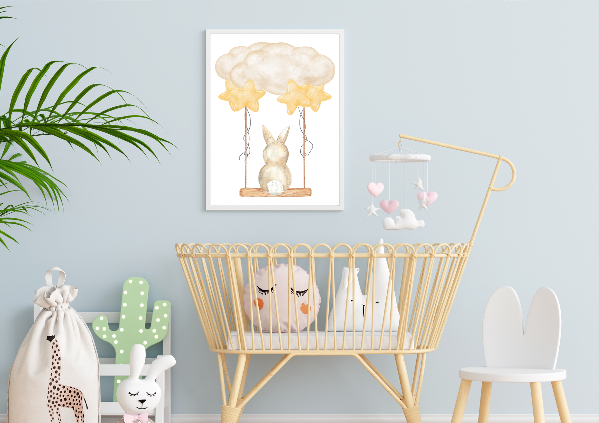 gender neutral bunny nursery decor