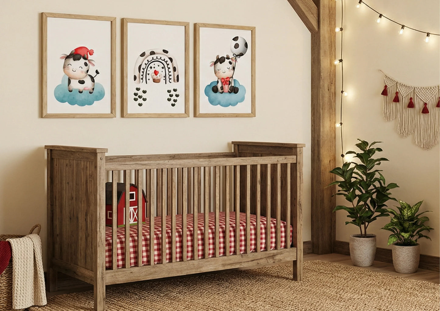 Cute Cow Nursery Prints | Set Of 3 | Farm Animal Baby Shower Gift