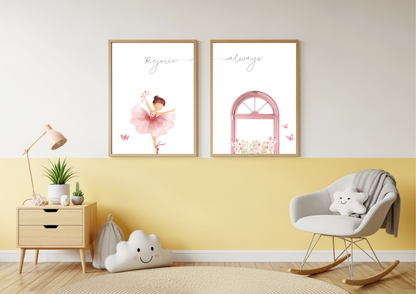 Christian Ballerina Nursery Art | Rejoice Always Set | Set of 2