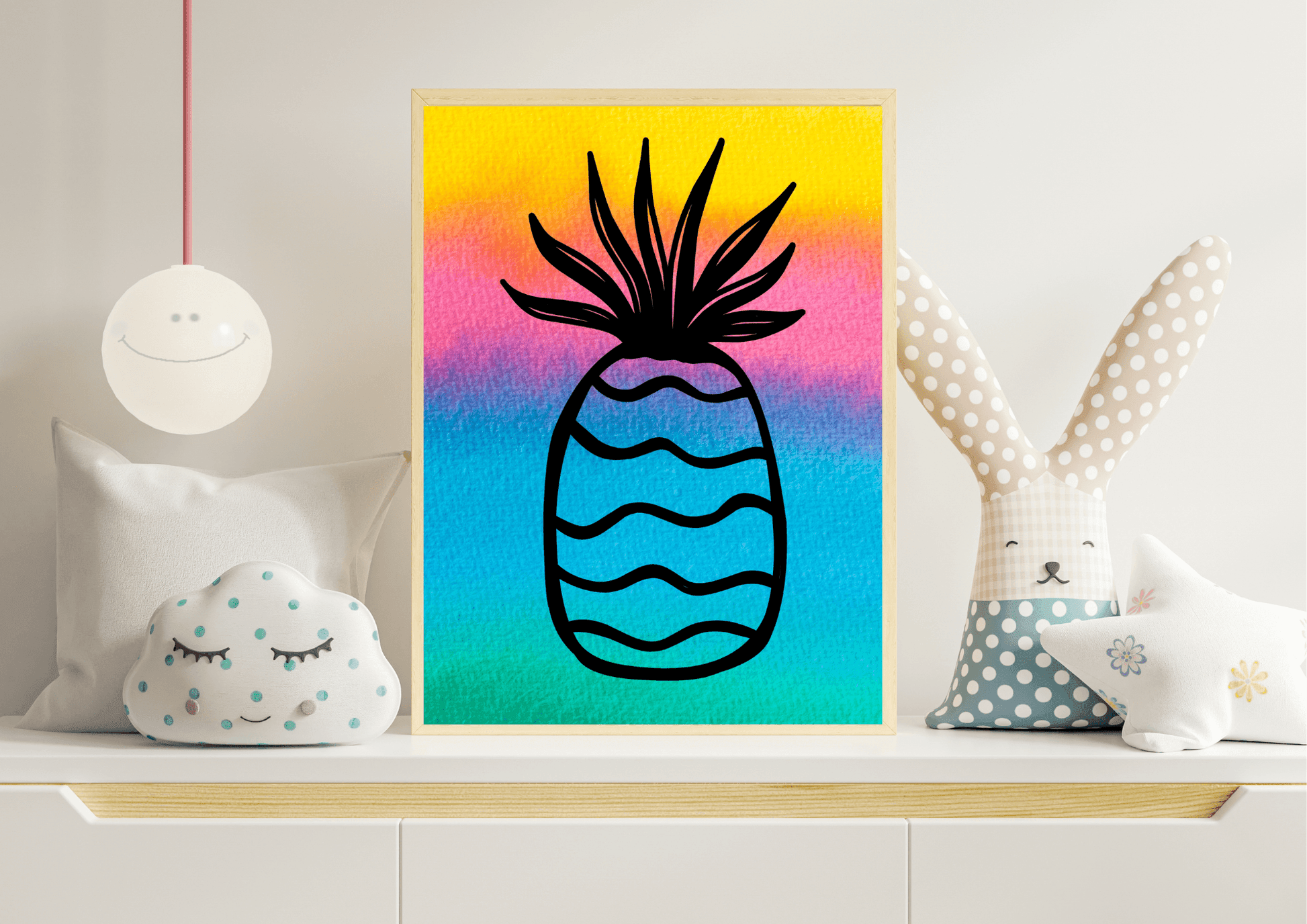 Tropical pineapple wall art