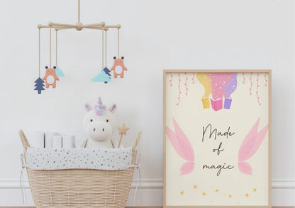 Fairy Wing Nursery Art Print | Digital Magical Girl Bedroom Decor