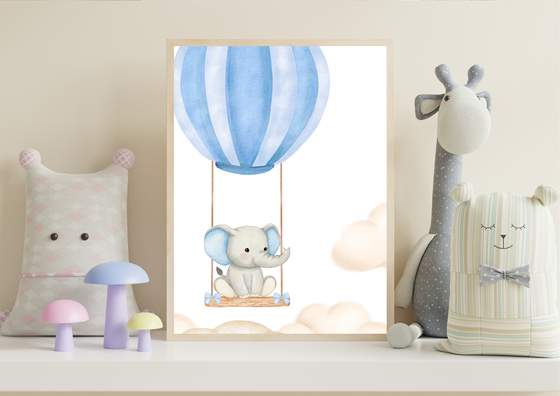 Elephant Hot Air Balloon Art