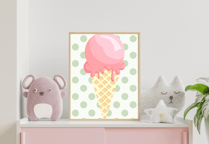 Ice Cream Cone Nursery Print