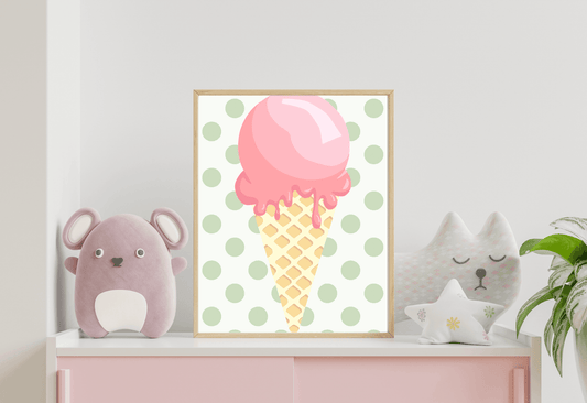 Ice Cream Cone Nursery Print