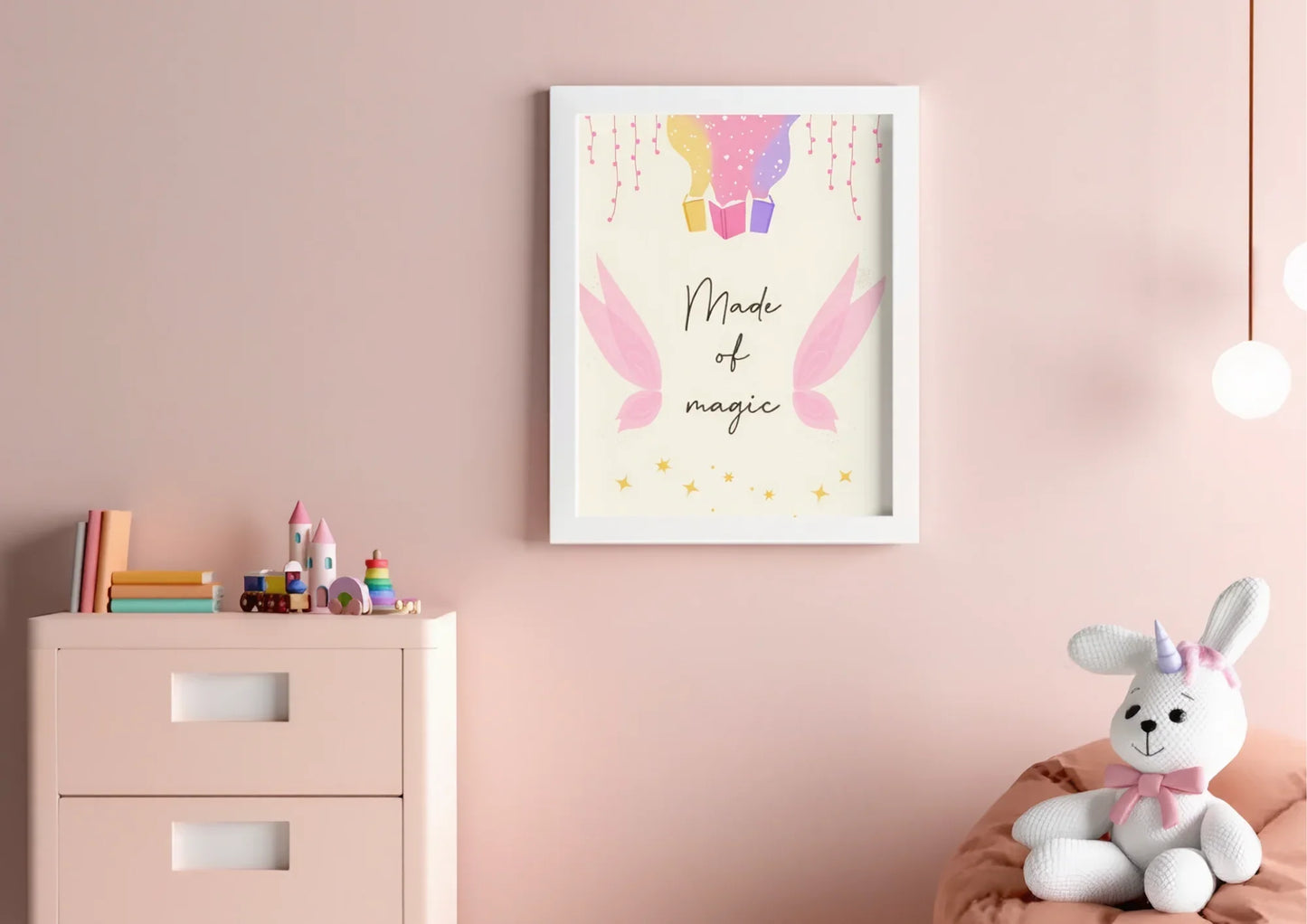 Fairy Wing Nursery Art Print | Digital Magical Girl Bedroom Decor