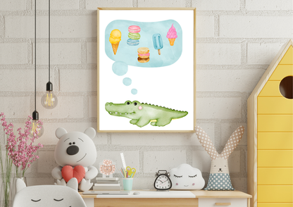 Gender Neutral Crocodile Nursery Print