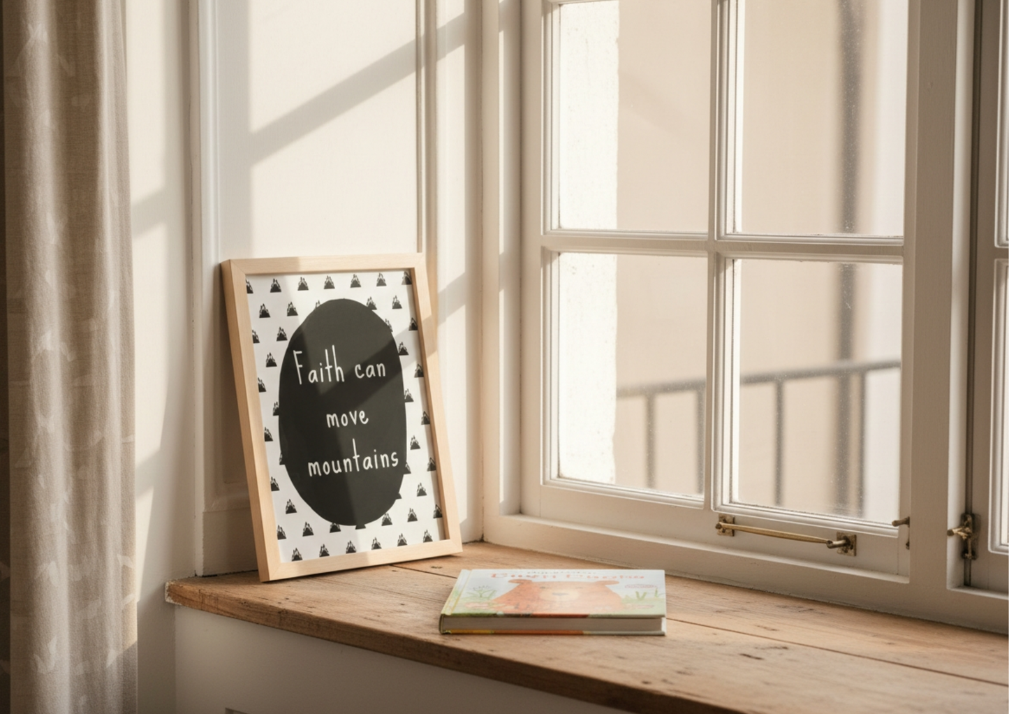"Faith Can Move Mountains" - Inspirational Nursery Wall Art
