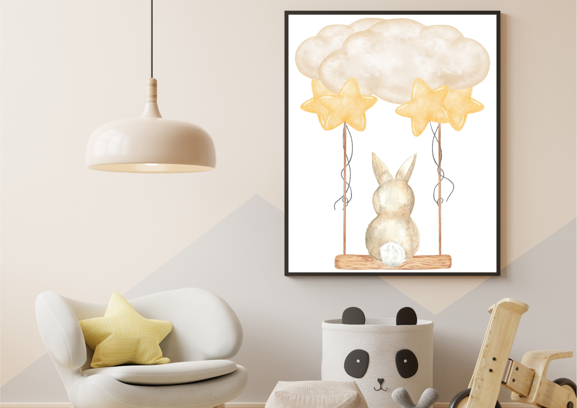 gender neutral bunny nursery decor