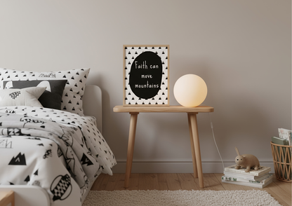 "Faith Can Move Mountains" - Inspirational Nursery Wall Art