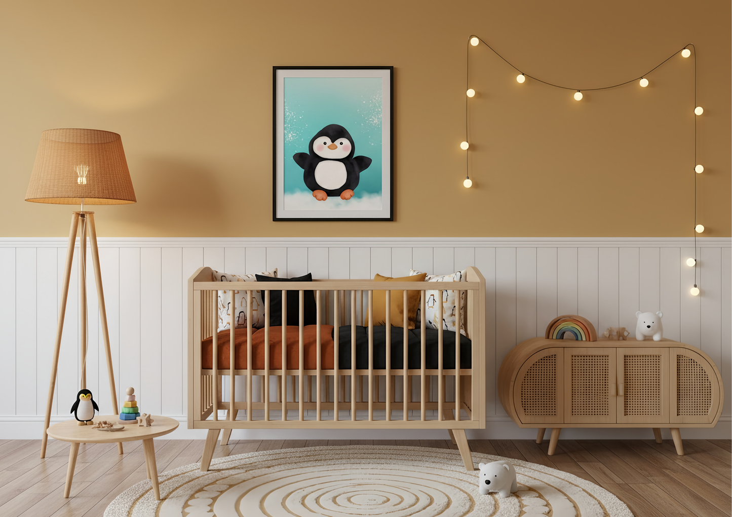 Penguin Nursery Decor | Arctic Animal Wall Art | Digital Print
