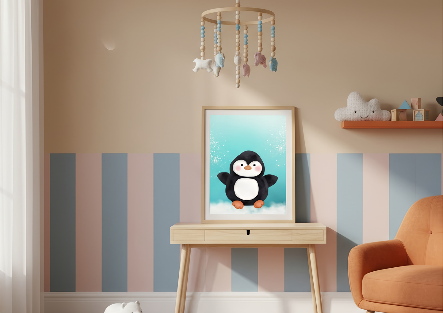 Penguin Nursery Decor | Arctic Animal Wall Art | Digital Print