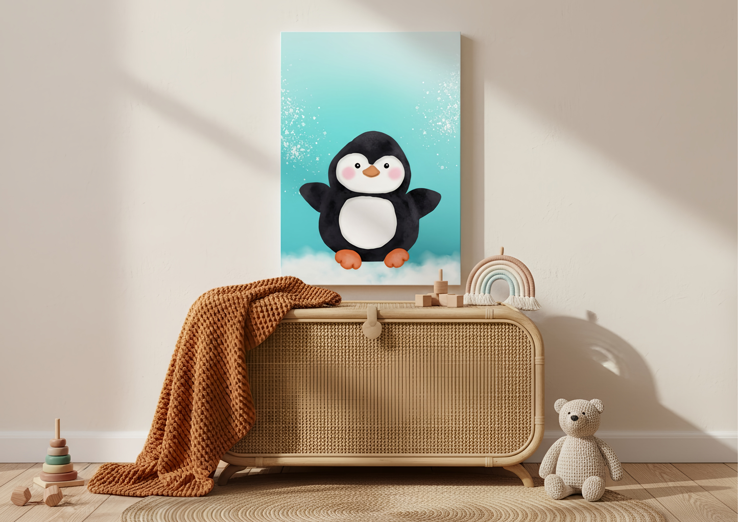 Penguin Nursery Decor | Arctic Animal Wall Art | Digital Print