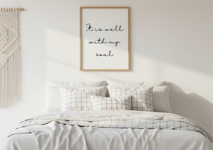 It Is Well With My Soul Wall Art | Faith Nursery Decor | Christian Print