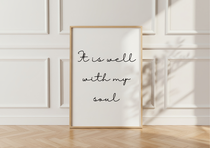 It Is Well With My Soul Wall Art | Faith Nursery Decor | Christian Print