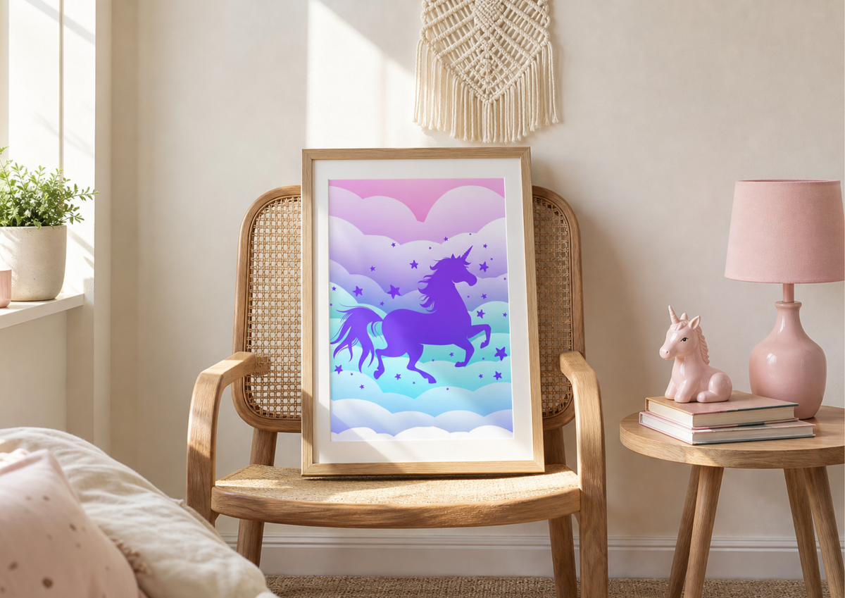Unicorn Wall Art | Magical Cloud Nursery Decor