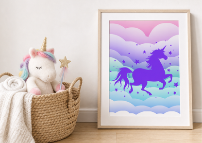 Unicorn Wall Art | Magical Cloud Nursery Decor