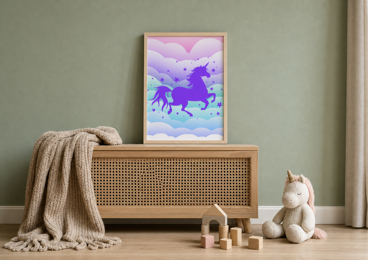 Unicorn Wall Art | Magical Cloud Nursery Decor