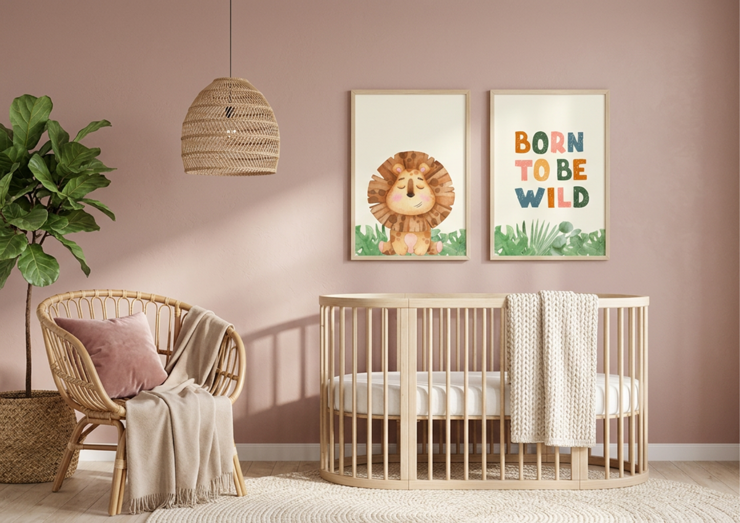 Lion Safari Nursery Wall Art | Born to be Wild Set | Digital Print