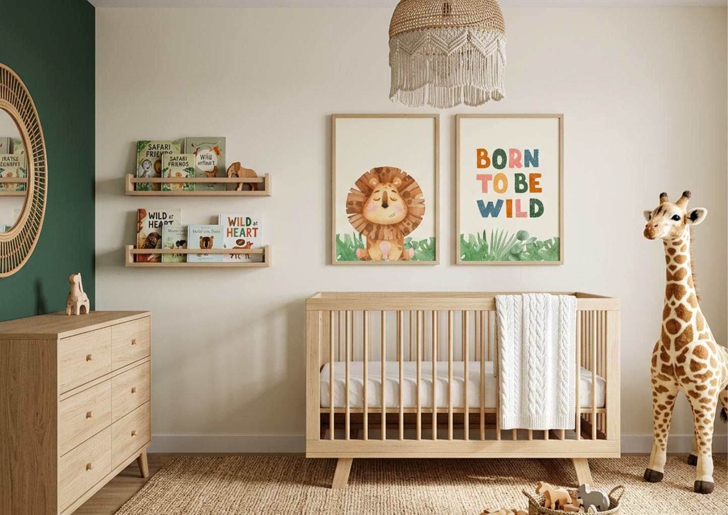 Lion Safari Nursery Wall Art | Born to be Wild Set | Digital Print