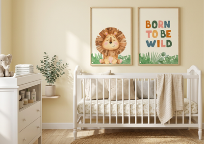 Lion Safari Nursery Wall Art | Born to be Wild Set | Digital Print